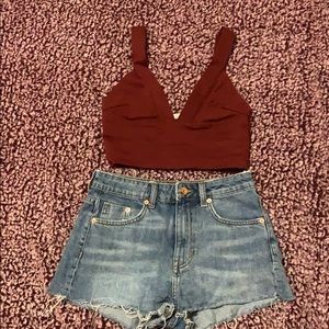 Burgundy top